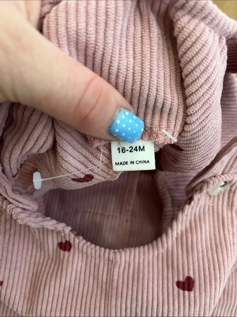 Baby Girl Pink Heart Print Overalls Romper 18-24M Valentine's